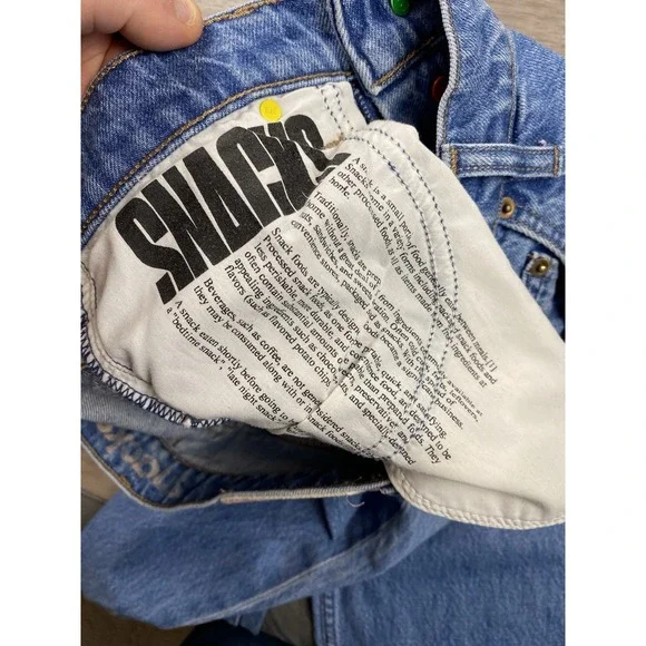 Mother Snacks Women's High Rise Wide Leg Button Fly Denim Jeans Blue Size 26 - Picture 10 of 15